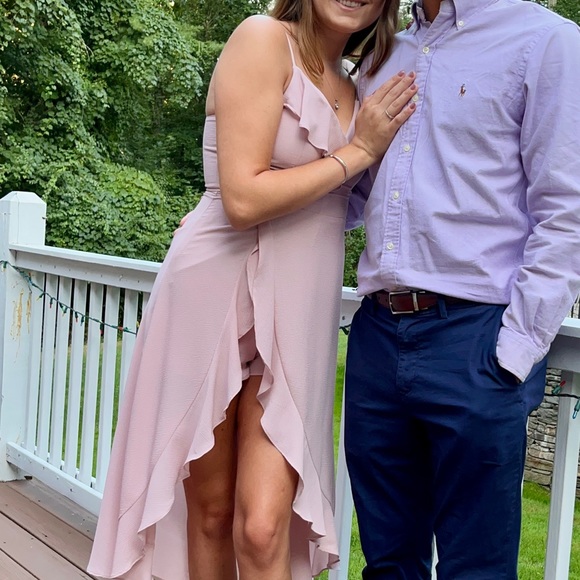 Socialite Pink High-Low Dress - Picture 4 of 9